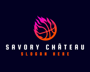 Flaming Basketball Tournament logo design