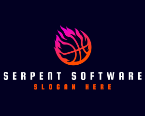 Flaming Basketball Tournament logo design