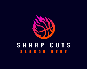 Flaming Basketball Tournament logo design