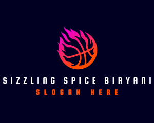 Flaming Basketball Tournament logo design