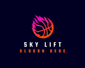 Flaming Basketball Tournament logo design