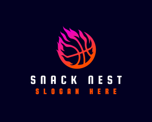 Flaming Basketball Tournament logo design