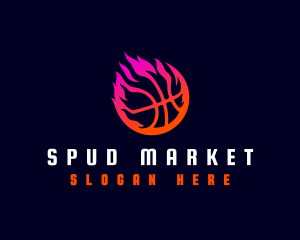 Flaming Basketball Tournament logo design