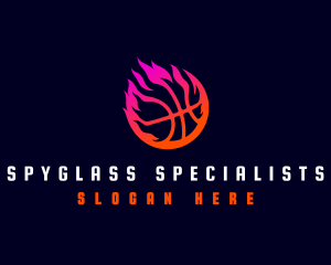 Flaming Basketball Tournament logo design