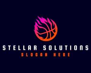 Flaming Basketball Tournament logo design