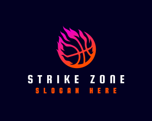 Flaming Basketball Tournament logo design