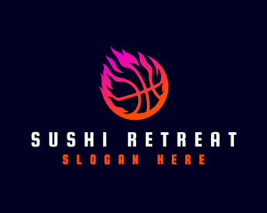 Flaming Basketball Tournament logo design