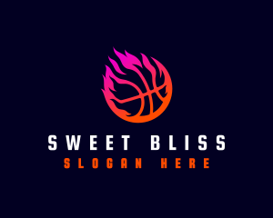 Flaming Basketball Tournament logo design