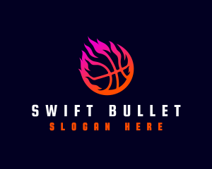 Flaming Basketball Tournament logo design