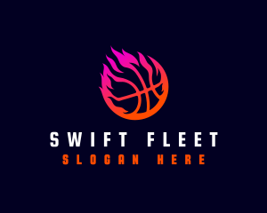 Flaming Basketball Tournament logo design