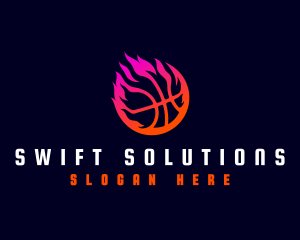 Flaming Basketball Tournament logo design