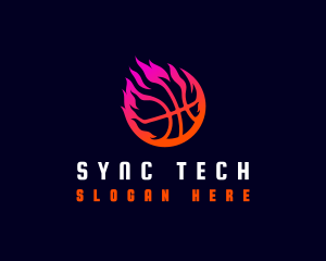 Flaming Basketball Tournament logo design