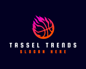 Flaming Basketball Tournament logo design