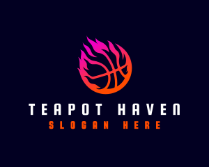 Flaming Basketball Tournament logo design