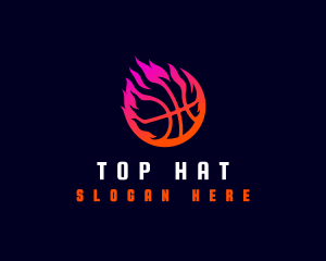 Flaming Basketball Tournament logo design