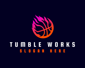 Flaming Basketball Tournament logo design