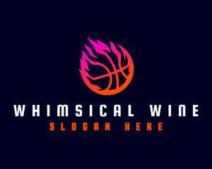 Flaming Basketball Tournament logo design