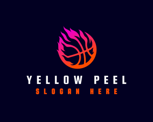 Flaming Basketball Tournament logo design