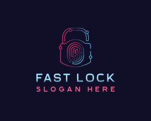 Cyber Technology Lock logo design