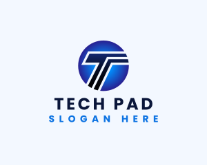 Tech Digital Multimedia Letter T logo design