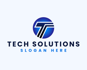 Tech Digital Multimedia Letter T logo design