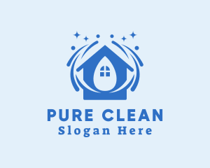 Home Cleaning Droplet logo design