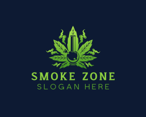 Marijuana Weed Bong Smoke logo design