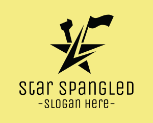 Leader Star Flag logo design