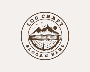 Wood Log Tree Forest logo design