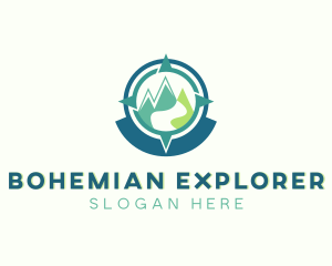 Mountain Compass Explorer Navigation logo design