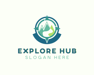 Mountain Compass Explorer Navigation logo design