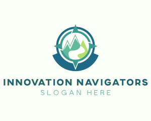 Mountain Compass Explorer Navigation logo design