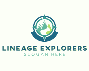 Mountain Compass Explorer Navigation logo design