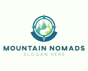 Mountain Compass Explorer Navigation logo design