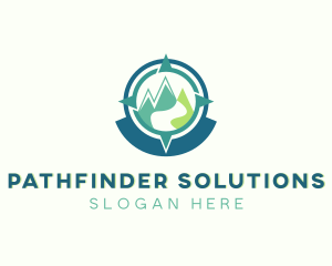 Mountain Compass Explorer Navigation logo design