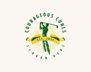 Sports Man Golfer logo design