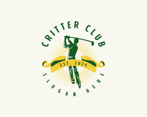 Sports Man Golfer logo design