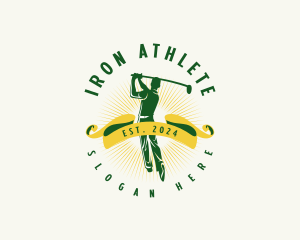 Sports Man Golfer logo design