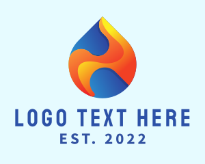 Gradient Flame Drop logo design