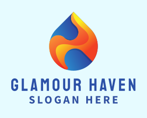 Gradient Flame Drop Logo