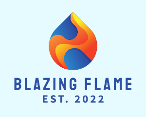 Gradient Flame Drop logo design