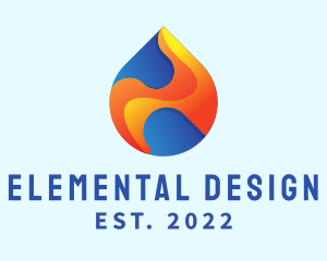Gradient Flame Drop logo