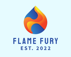 Gradient Flame Drop logo design