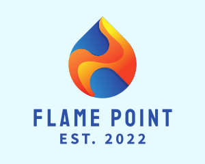 Gradient Flame Drop logo design