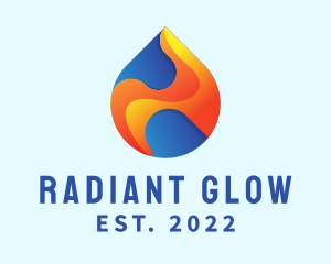 Gradient Flame Drop logo design