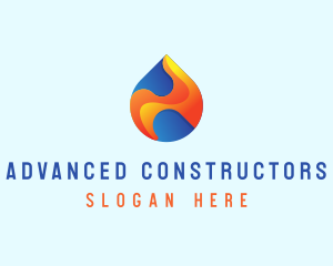 Gradient Flame Drop logo design