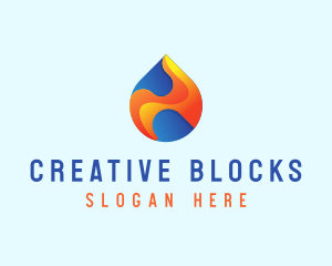 Gradient Flame Drop logo design