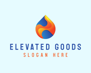 Gradient Flame Drop logo design