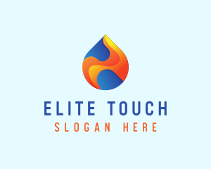 Gradient Flame Drop logo design