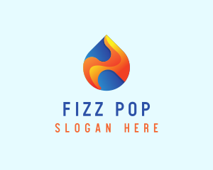 Gradient Flame Drop logo design